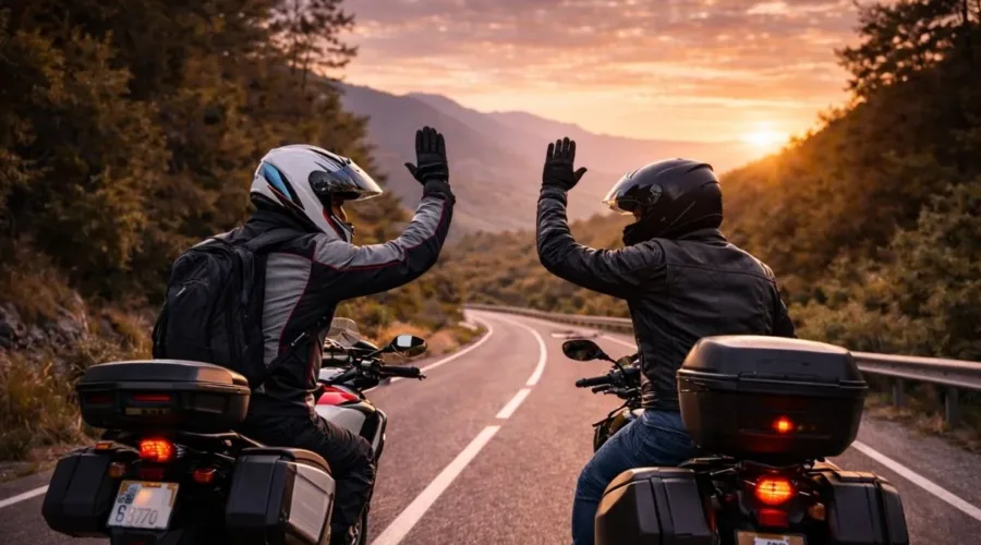 Perché i motociclisti si salutano? La storia del gesto più iconico tra biker